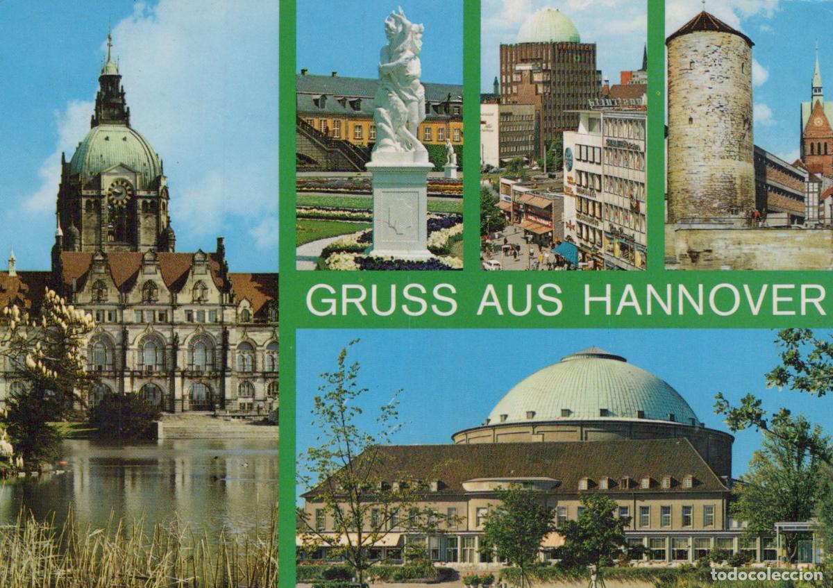 Postcards: Germany Hannover Multi View New Town Hall Opera House Statue Cityscape *YBA284