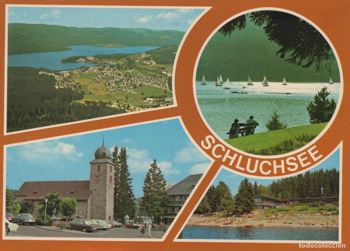 Cartes Postales: Germany Schluchsee Black Forest Lake Village Church Beach Unposted *YBA212