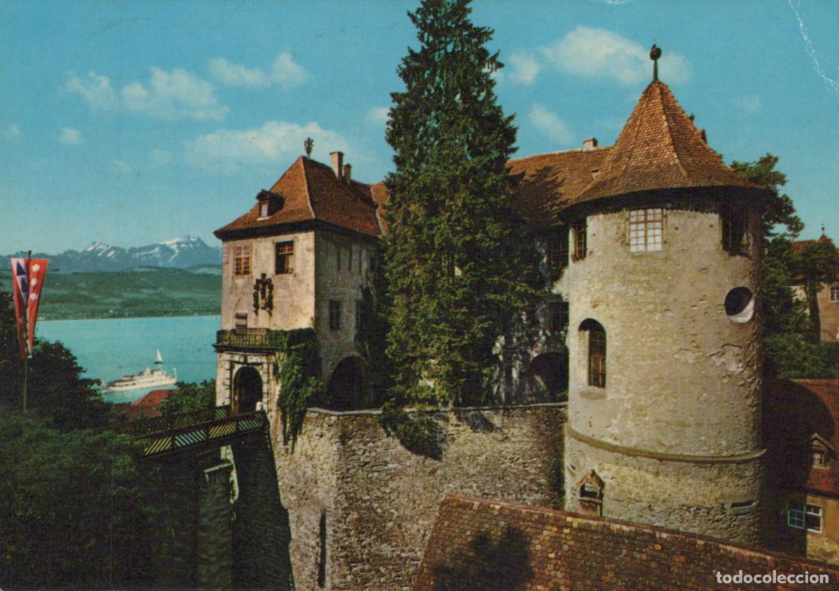 Cartes Postales: Germany Meersburg Altes Schloss Castle Lake Constance Mountains Ship *YBA082