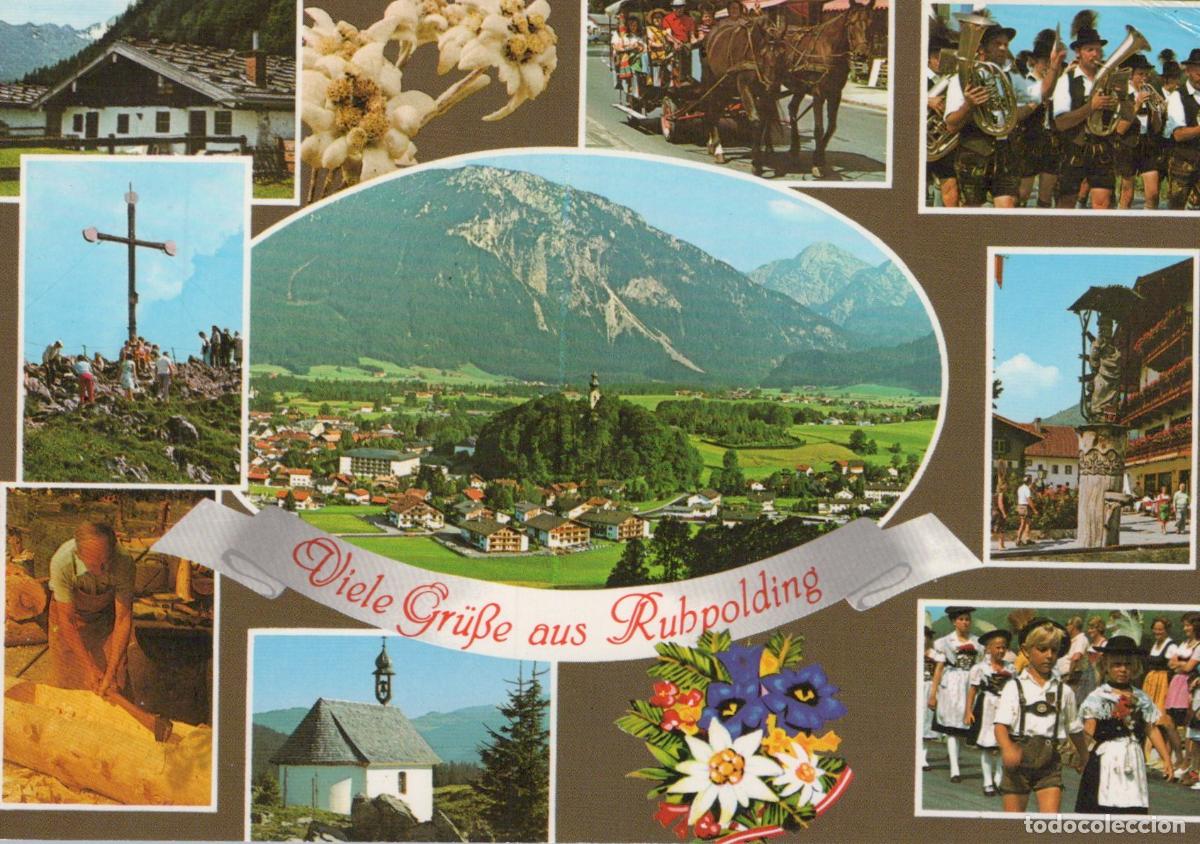 Postkarten: Germany Ruhpolding Multi View Alpine Village People *YBA222