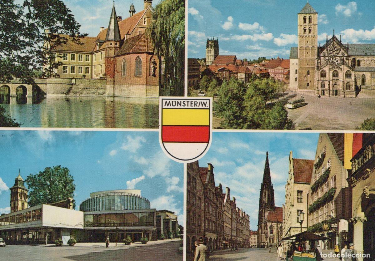Postkarten: Germany Munster M&uuml;nster Westphalia Collage Cathedral Aasee Modern *YBA097