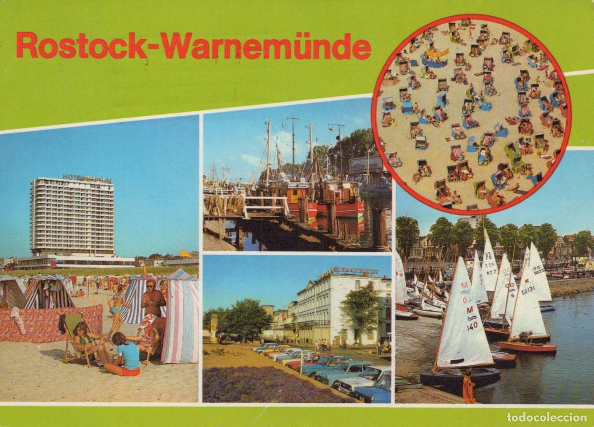 Cartes Postales: Germany Rostock Warnem&uuml;nde Multi View With Beach Harbor and Sailboats *YBA268