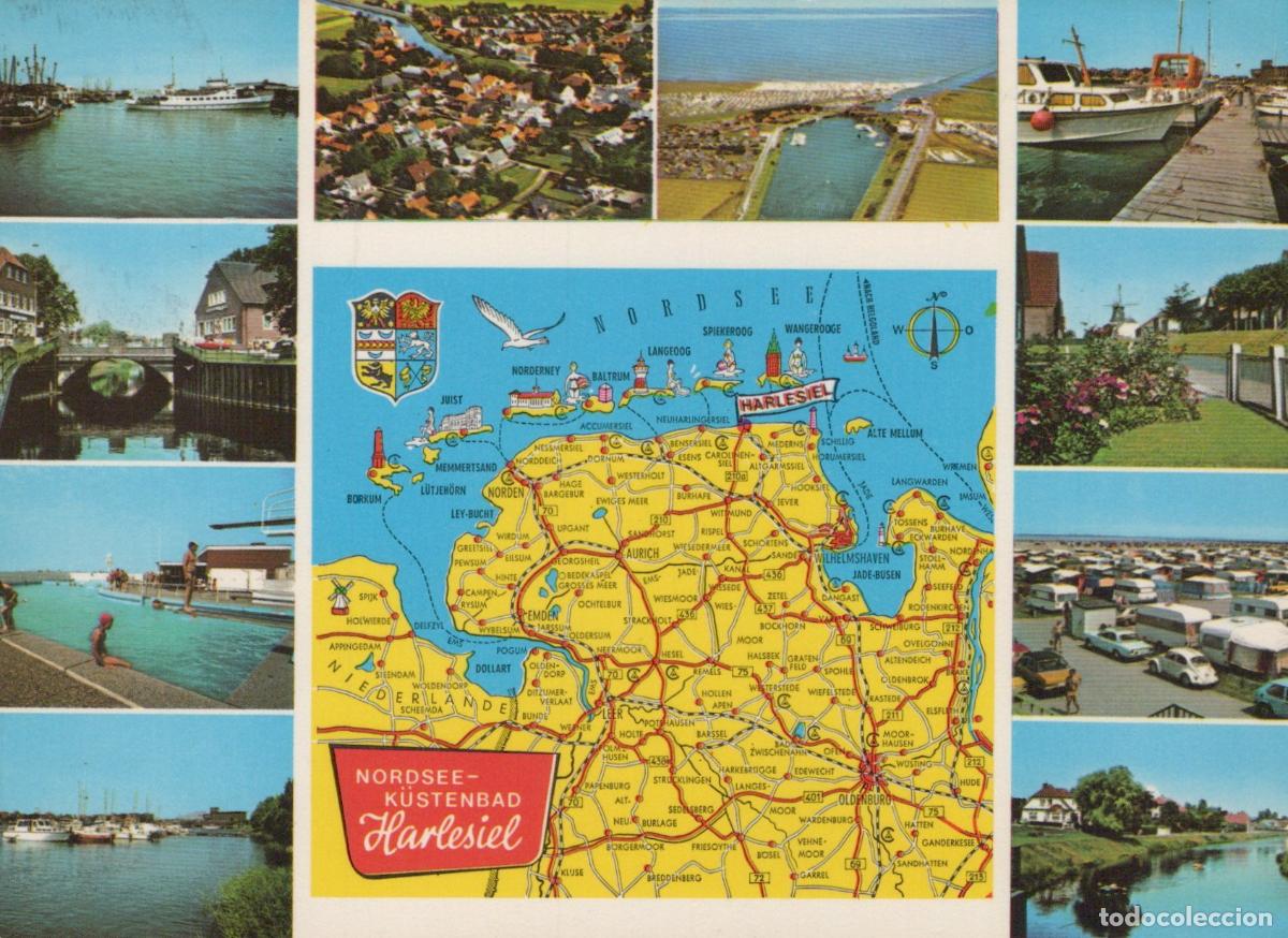 Cartoline: Germany Alfeld Harlesiel North Sea Coast Spa Multi View With Map *YBA106