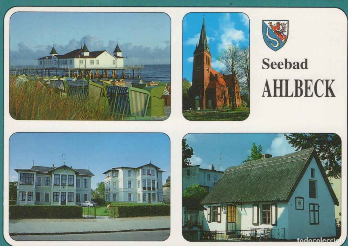 Cartoline: Germany Rostock Ahlbeck Multi View Pier Church Thatched House *YBA124