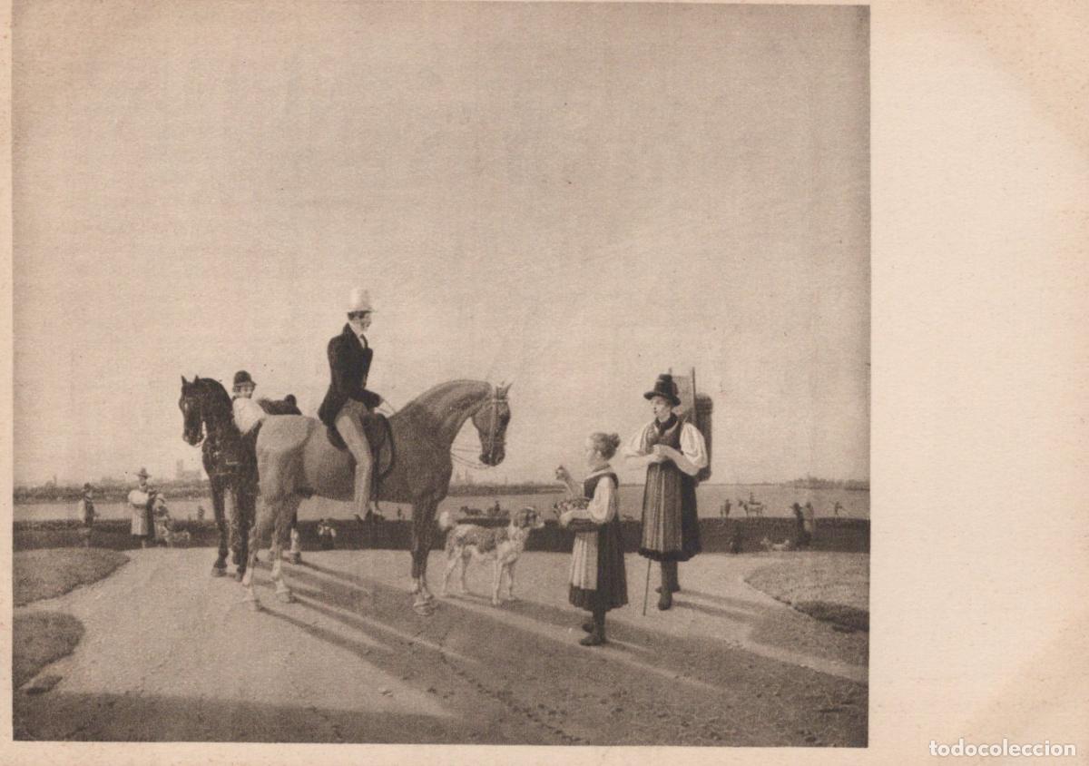 Postcards: Germany Karlsruhe Wilhelm von Kobell Rider and Girl Art Unposted *YBA358