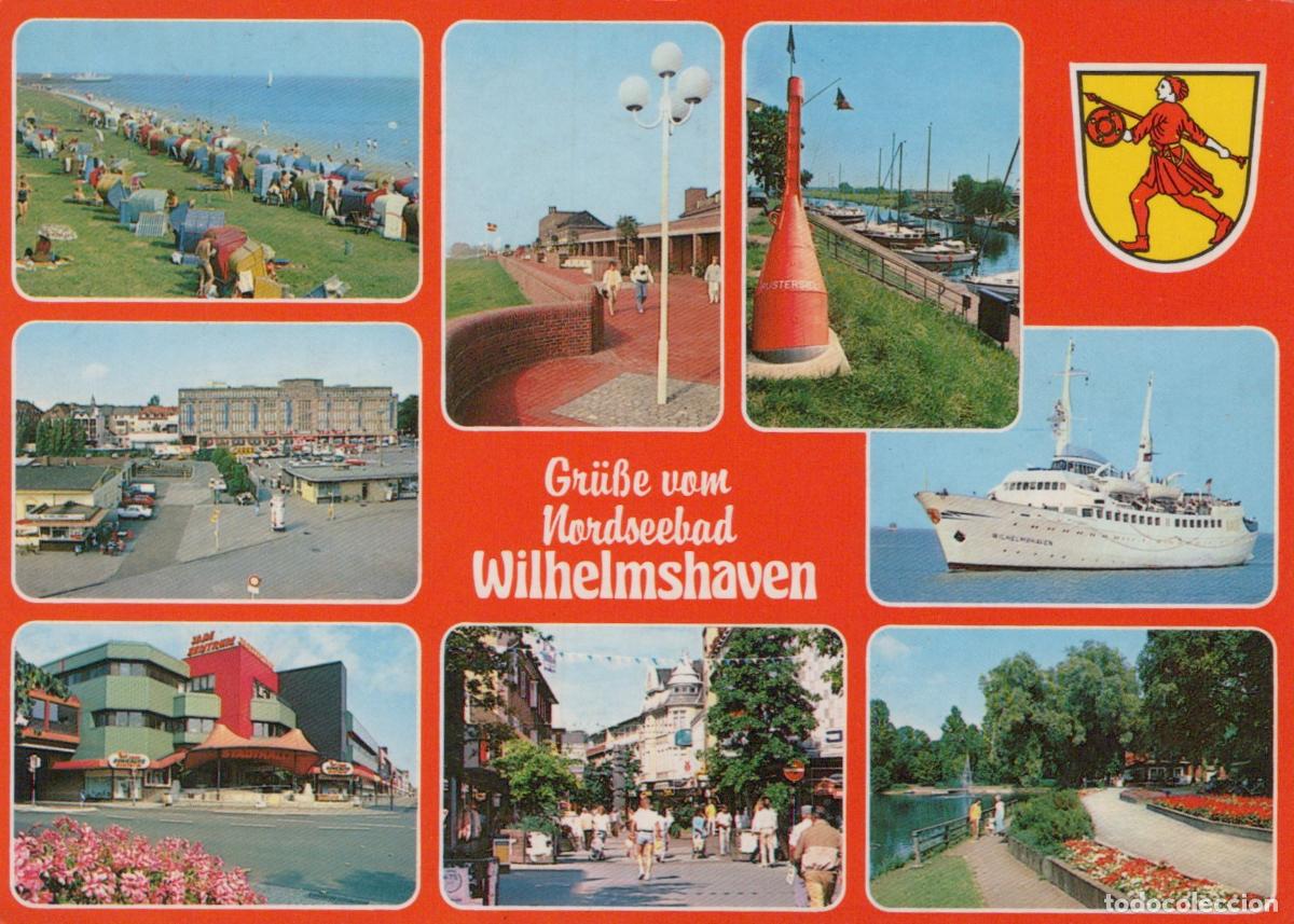 Postcards: Germany Wilhelmshaven Multi View Beach Promenade Harbor Ship City Scenes *YBA153