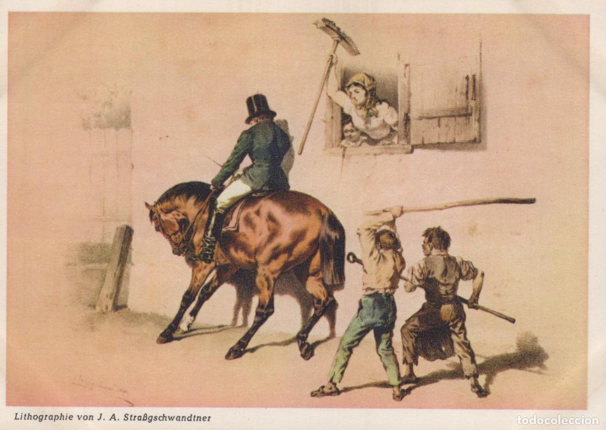 Postcards: Germany Verden Aller Horse Rider Attacked By Villagers Unposted *YBA334