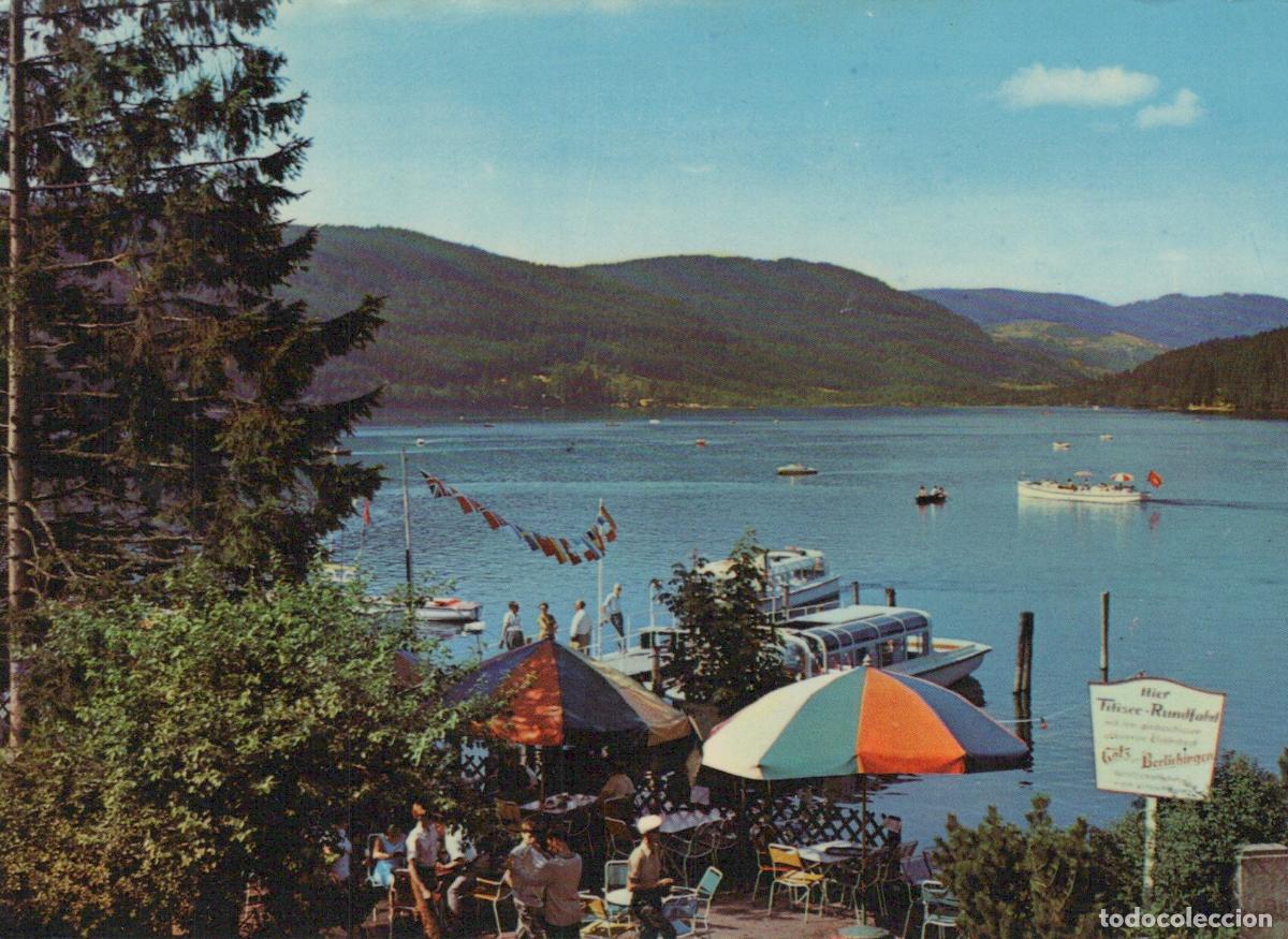 Cartoline: Germany Titisee Neustadt Lake Titisee With Boats and Lakeside Cafe *YBA302