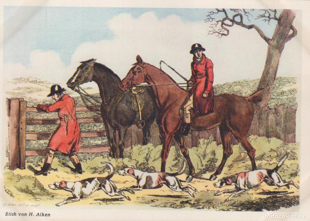 Cartoline: Germany Verden Horseback Fox Hunt With Hounds H Alken Print Unposted *YBA331