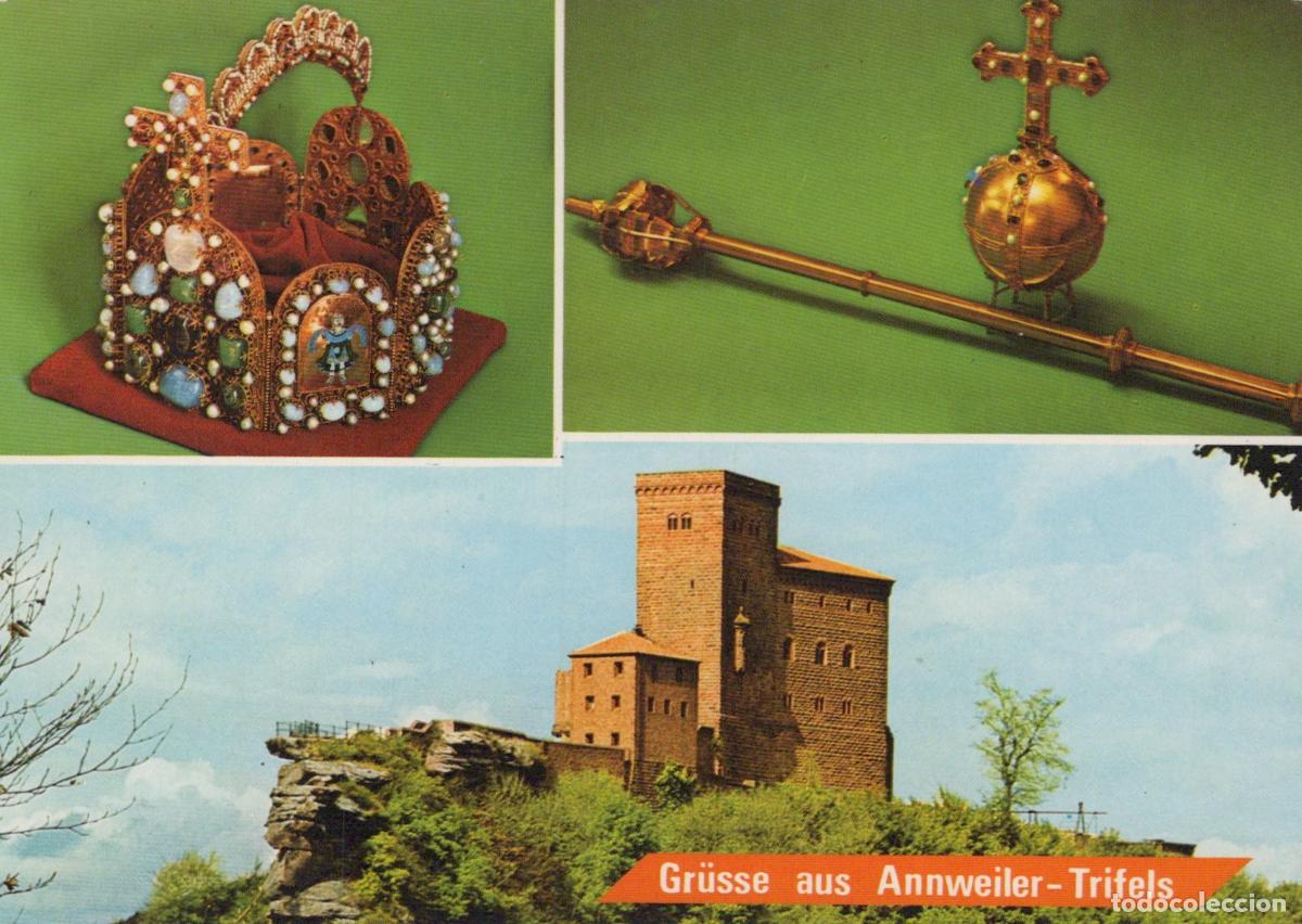 Cartoline: Germany Alf Bullay Annweiler Trifels Castle Imperial Crown Scepter Orb *YBA237