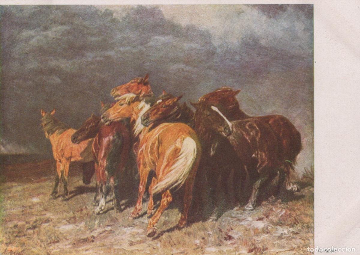 Postcards: Germany Berlin Wall Horses in A Storm By A Roloff Art Unposted *YBA372
