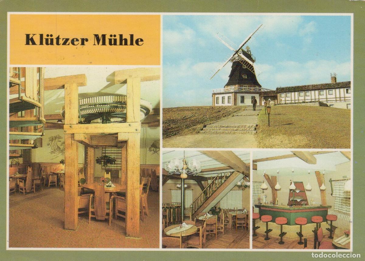 Postcards: Germany Anklam Kl&uuml;tzer M&uuml;hle Windmill and Restaurant Interior Kl&uuml;tz *YBA252