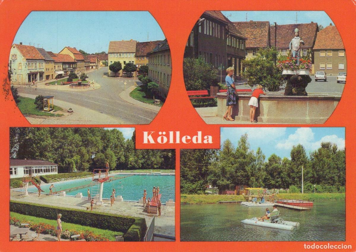Postales: Germany Altenburg K&ouml;lleda Market Square Wippertus Fountain Swimming Pool *YBA254