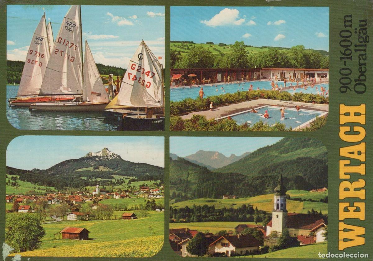 Cartes Postales: Germany Wertach Oberallg&auml;u Sailing Swimming Pool Village and Mountain *YBA564