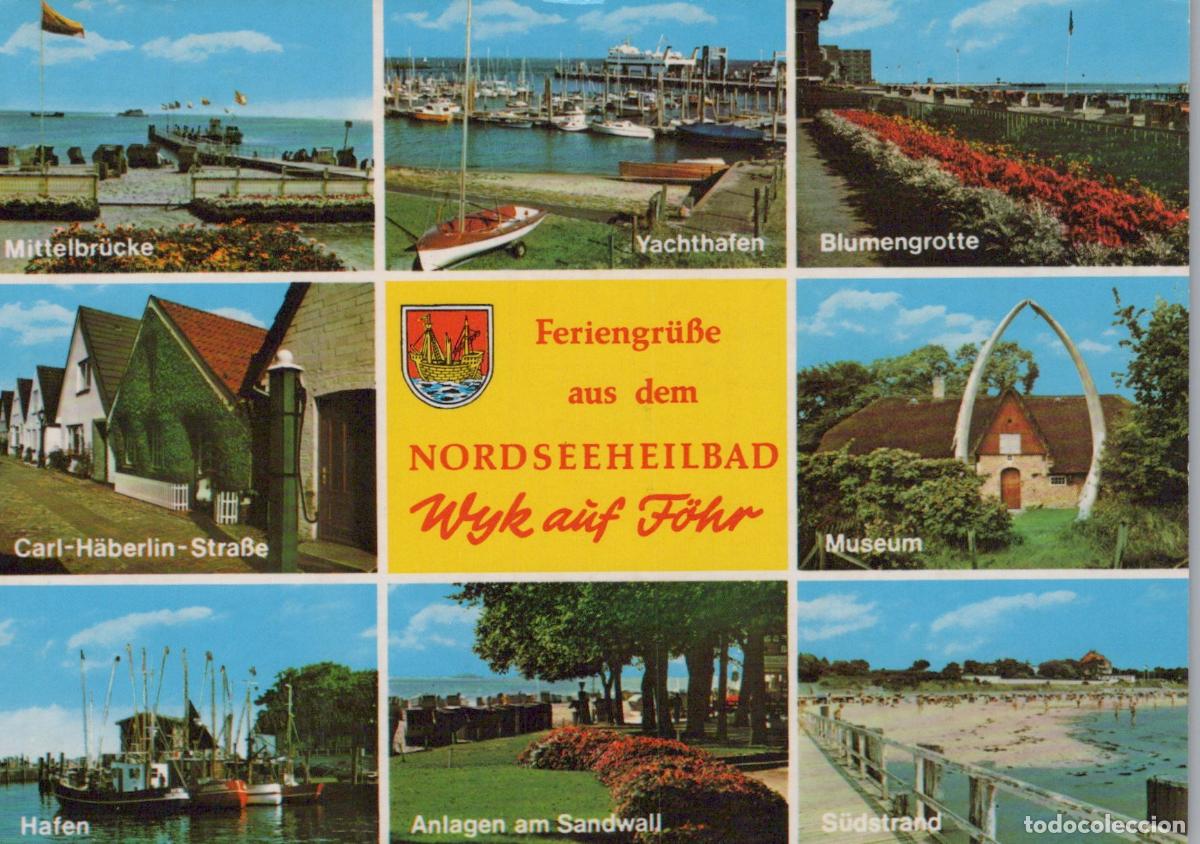 Cartes Postales: Germany F&ouml;hr Wyk Auf Multi View Harbor Beach Museum Street *YBA566