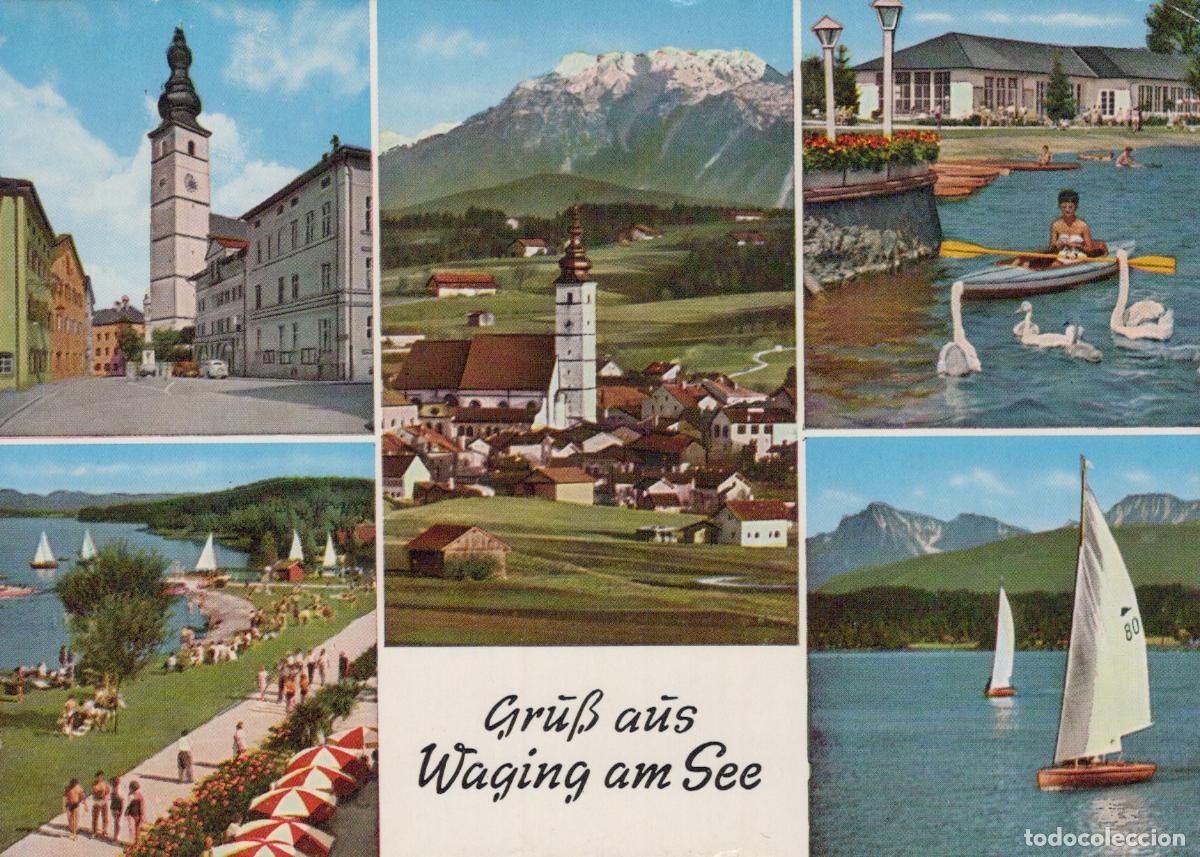 Postais: Germany Waging Am See Multi View Lake Town Mountains Sailing *YBA578
