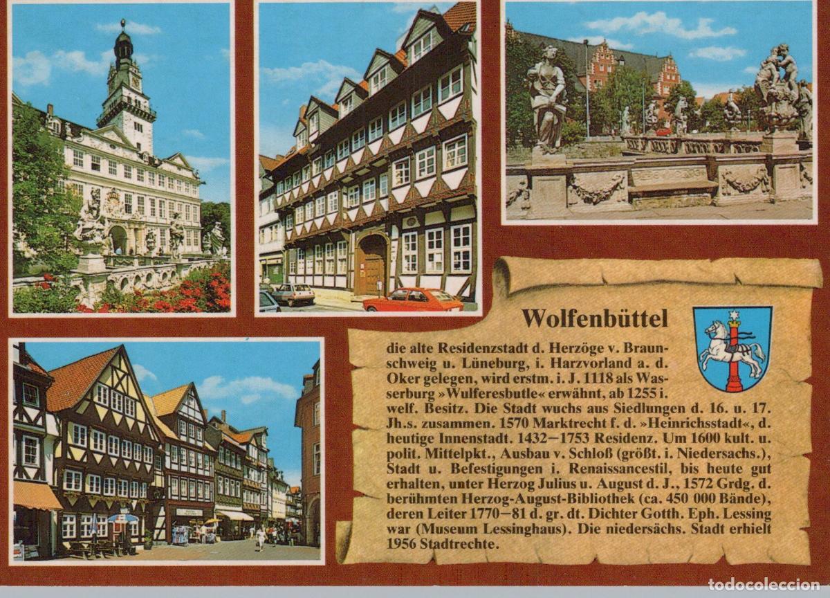 Postais: Germany L&uuml;neburg Wolfenb&uuml;ttel Castle Old Half Timbered Houses Fountain *YBA581