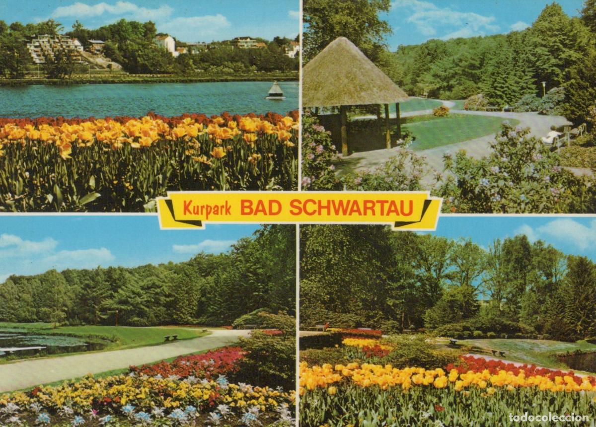Postais: Germany Bad Schwartau Kurpark Multi View Lake Flowers Thatched Hut *YBA524