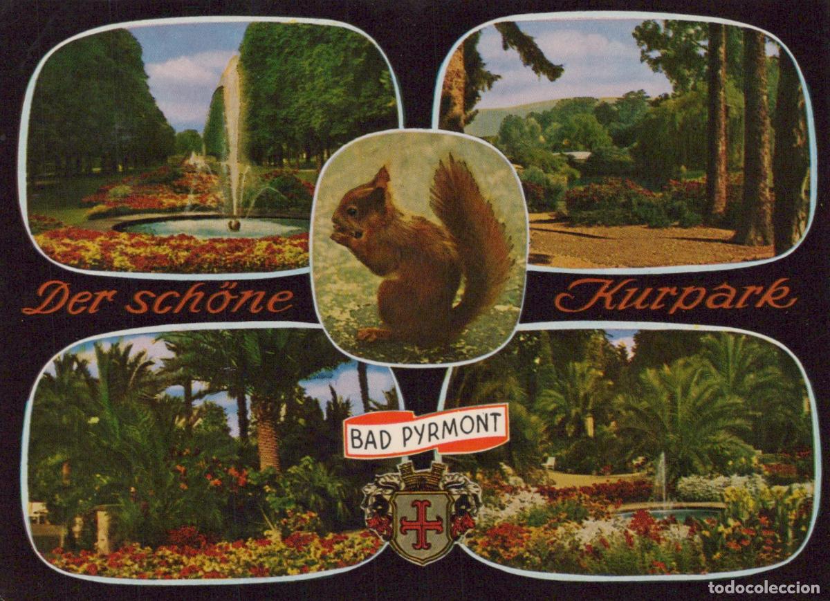 Postales: Germany Bad Pyrmont Kurpark With Squirrel and Fountains *YBA604