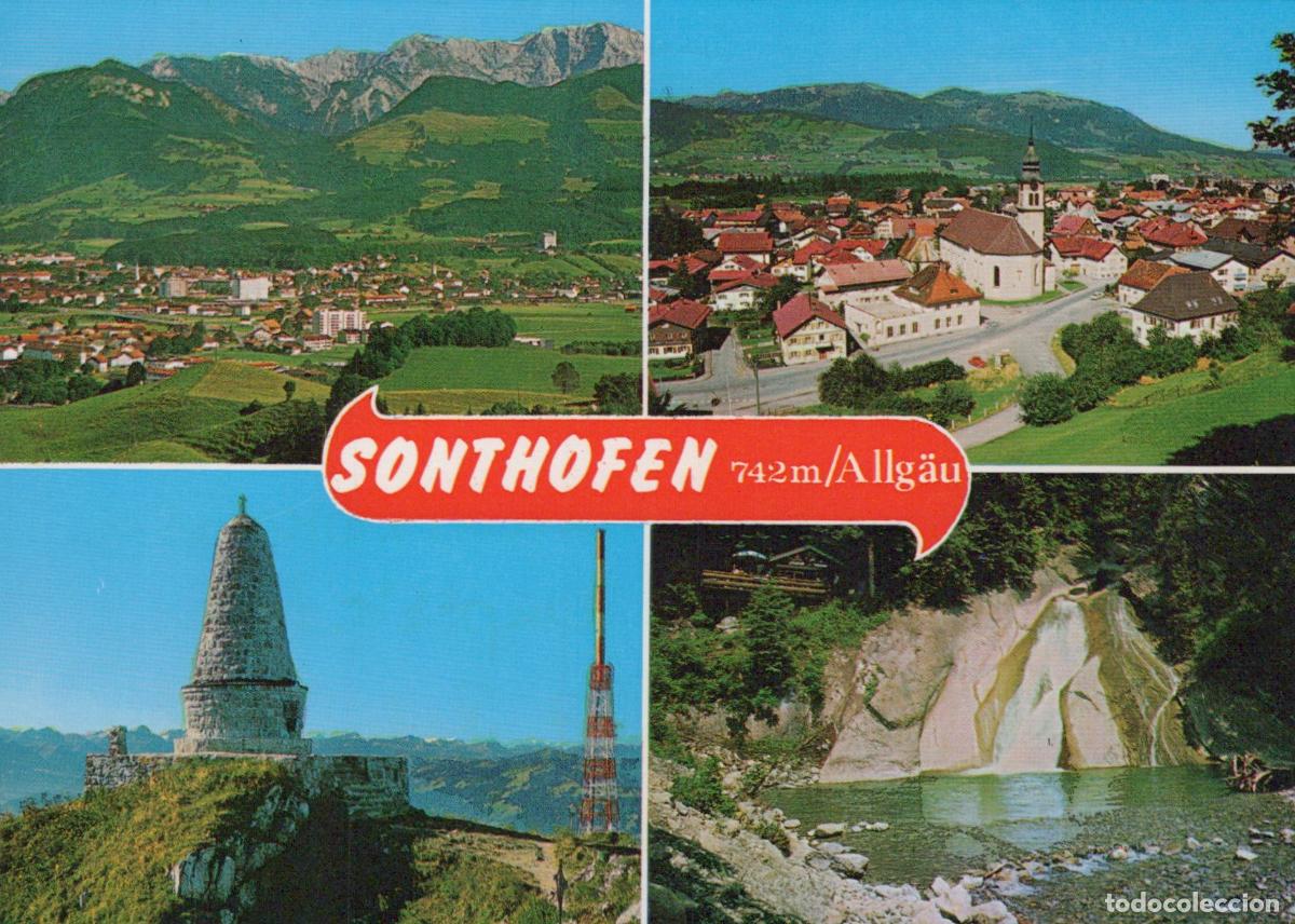 Postales: Germany Sonthofen Allg&auml;u Cityscape Mountains Monument Waterfall *YBA544