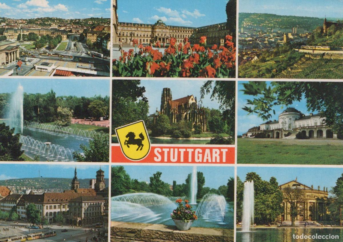 Postcards: Germany Stuttgart Multi View With Cityscape Palace and Fountains *YBA652
