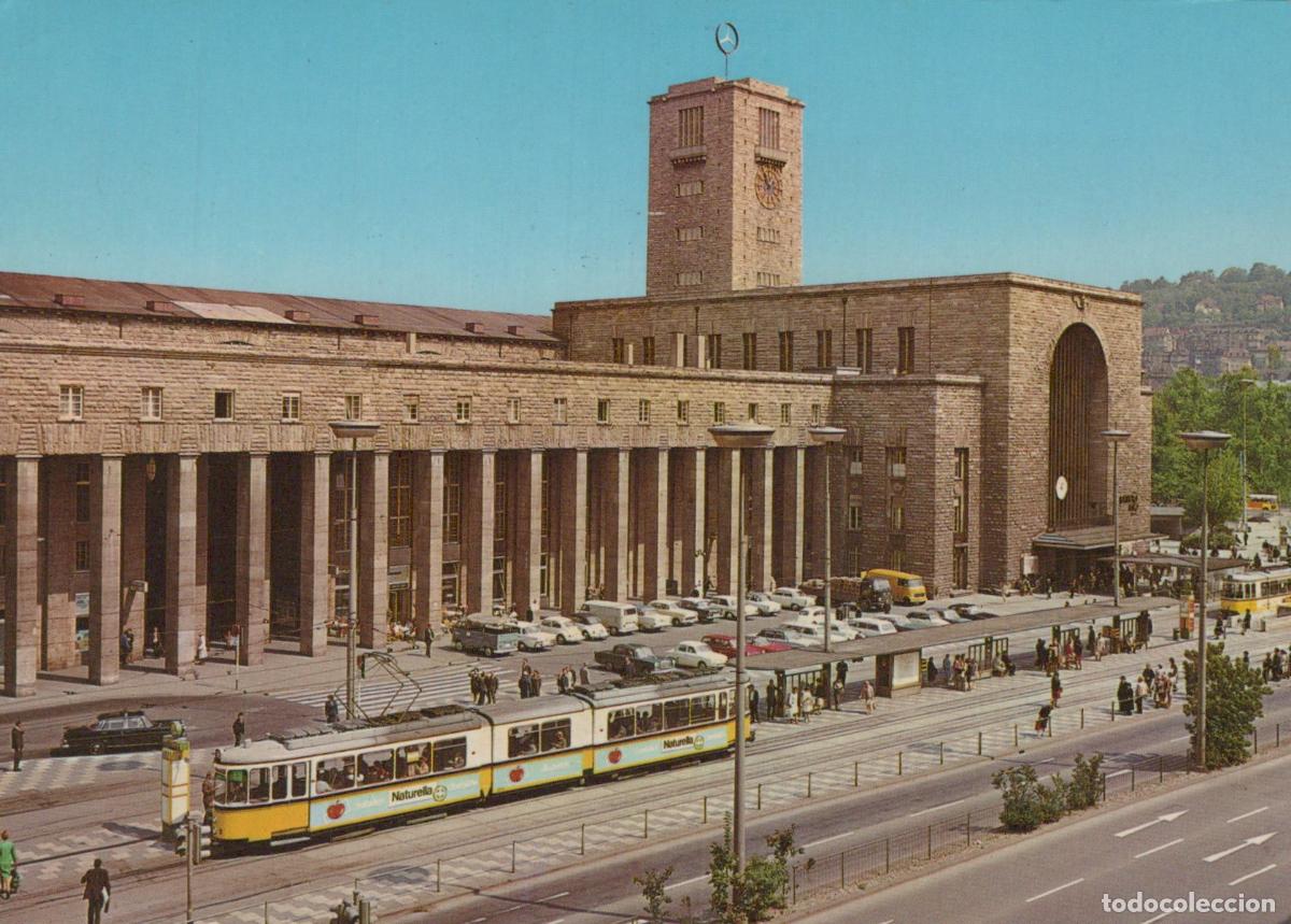Postkarten: Germany Stuttgart Main Station With Tram and Street Scene *YBA654