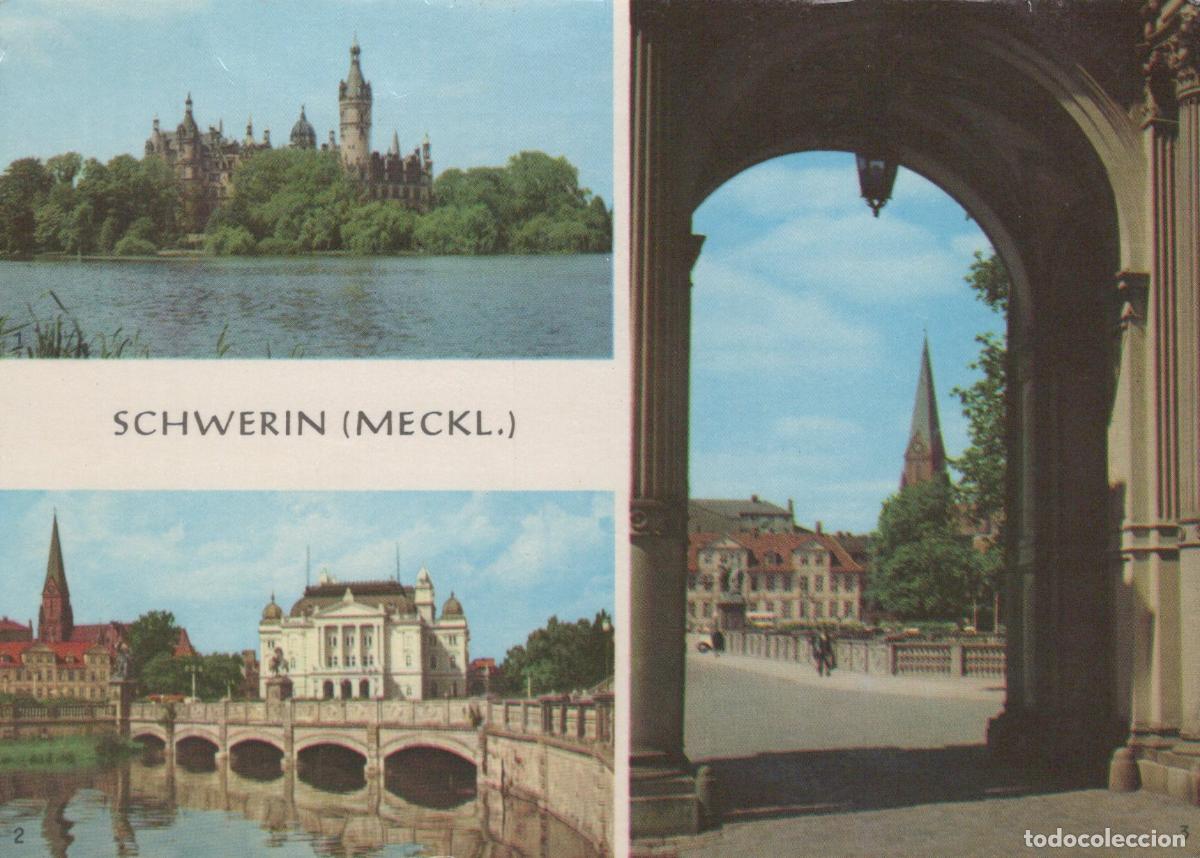 Postkarten: Germany Schwerin Mecklenburg Castle Theatre and Cathedral View *YBA879