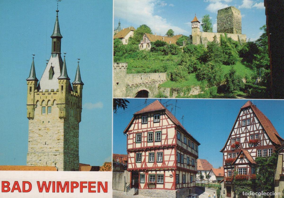 Postkarten: Germany Bad Wimpfen Blue Tower Imperial Palace and Half Timbered Houses *YBA883