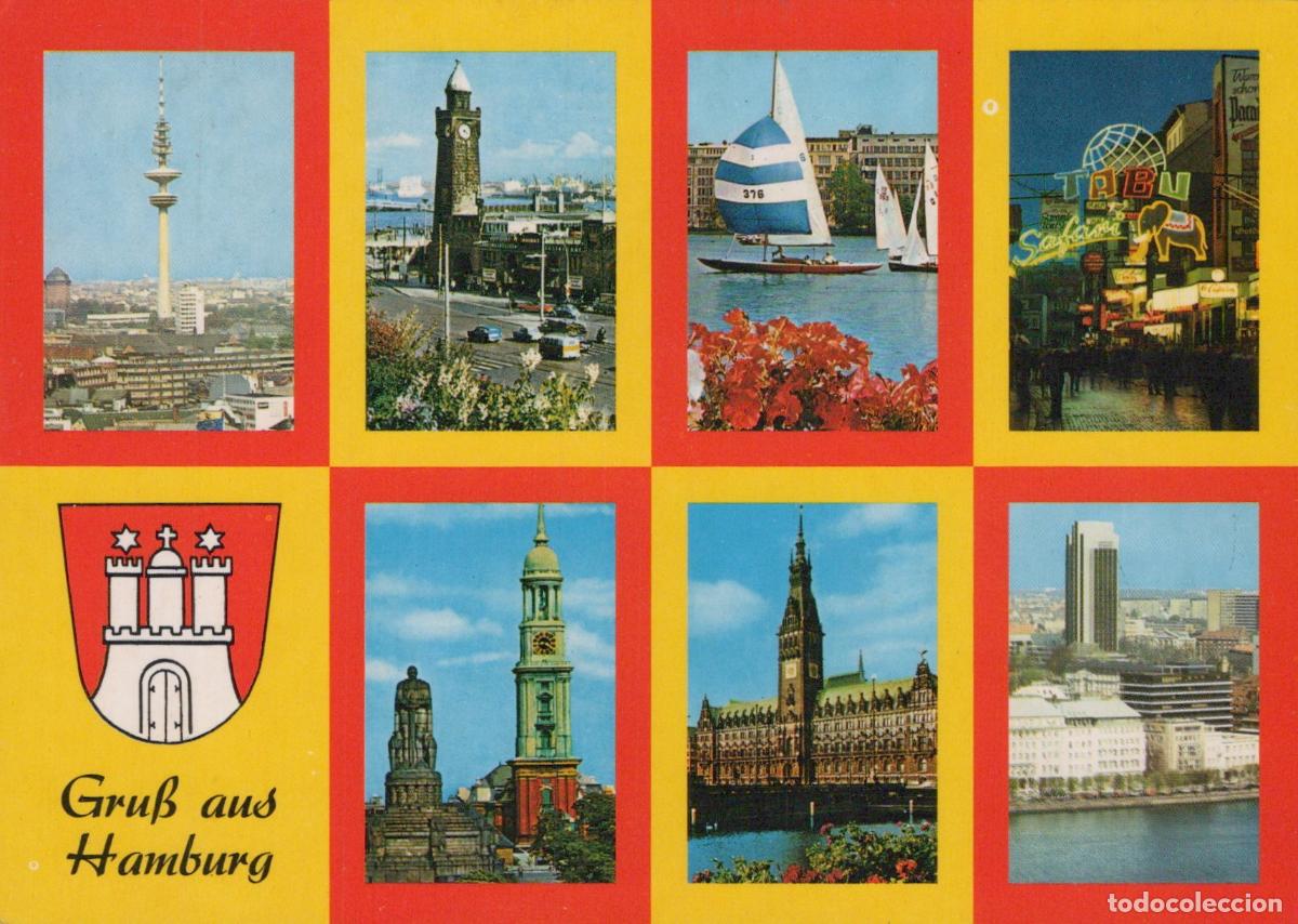 Cartoline: Germany Altona Multi View Collage With TV Tower City Hall Harbor *YBA799
