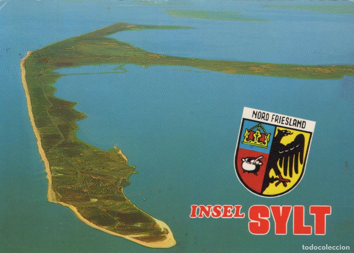 Cartes Postales: Germany Sylt Island Aerial View With Nord Friesland Coat of Arms *YBA649