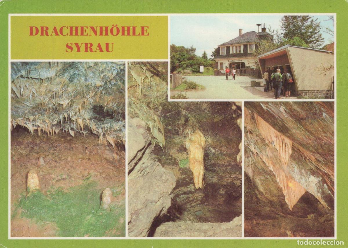 Postcards: Germany Syrau Drachenh&ouml;hle Cave Entrance and Stalactites *YBA872