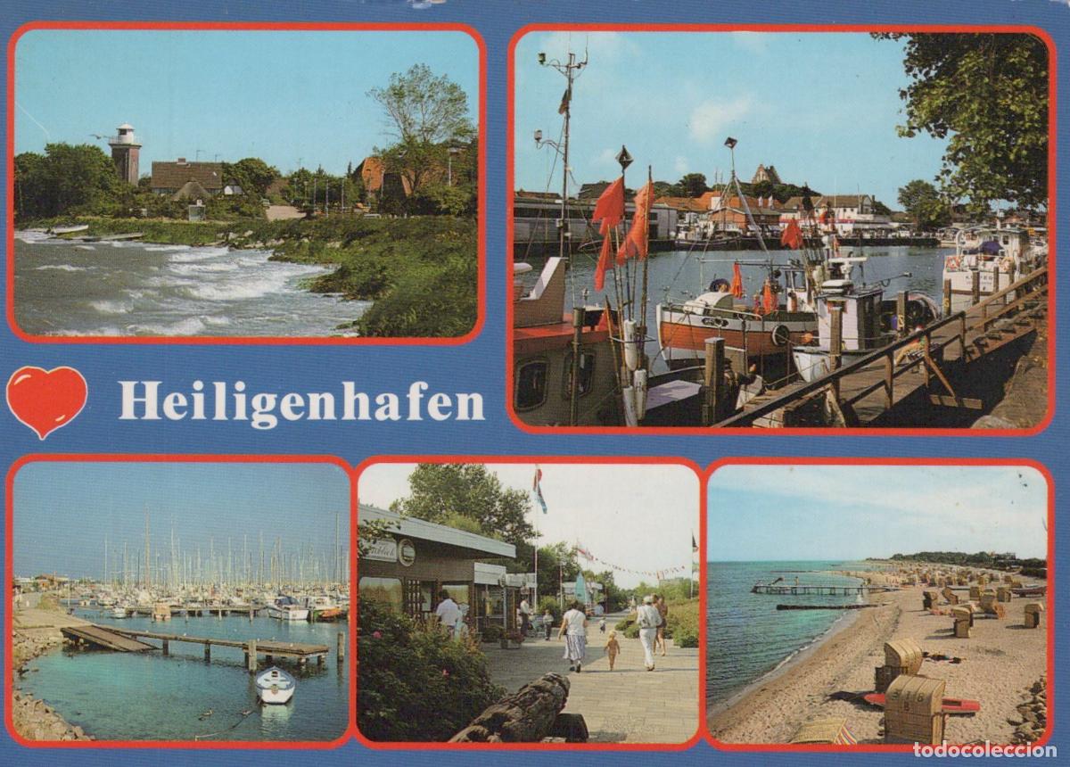 Postcards: Germany Heiligenhafen Multi View Lighthouse Harbor Beach Boats People *YBA671
