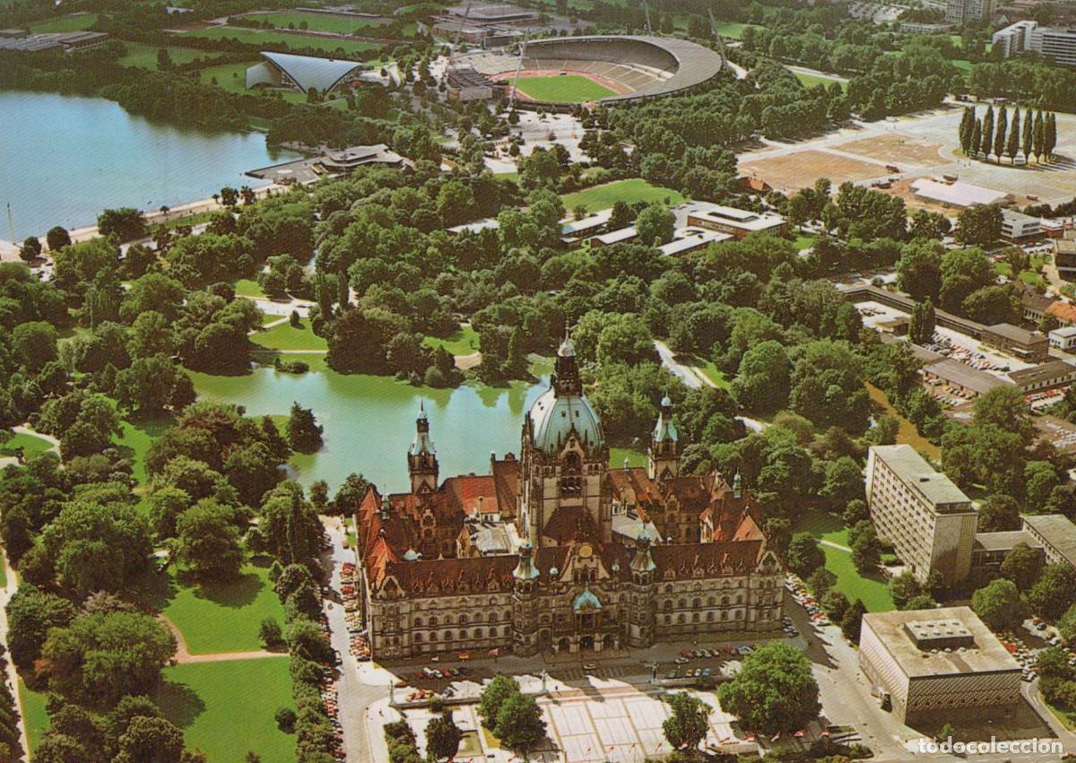 Postcards: Germany Hannover New Town Hall and Sports Center Aerial View *YBA685