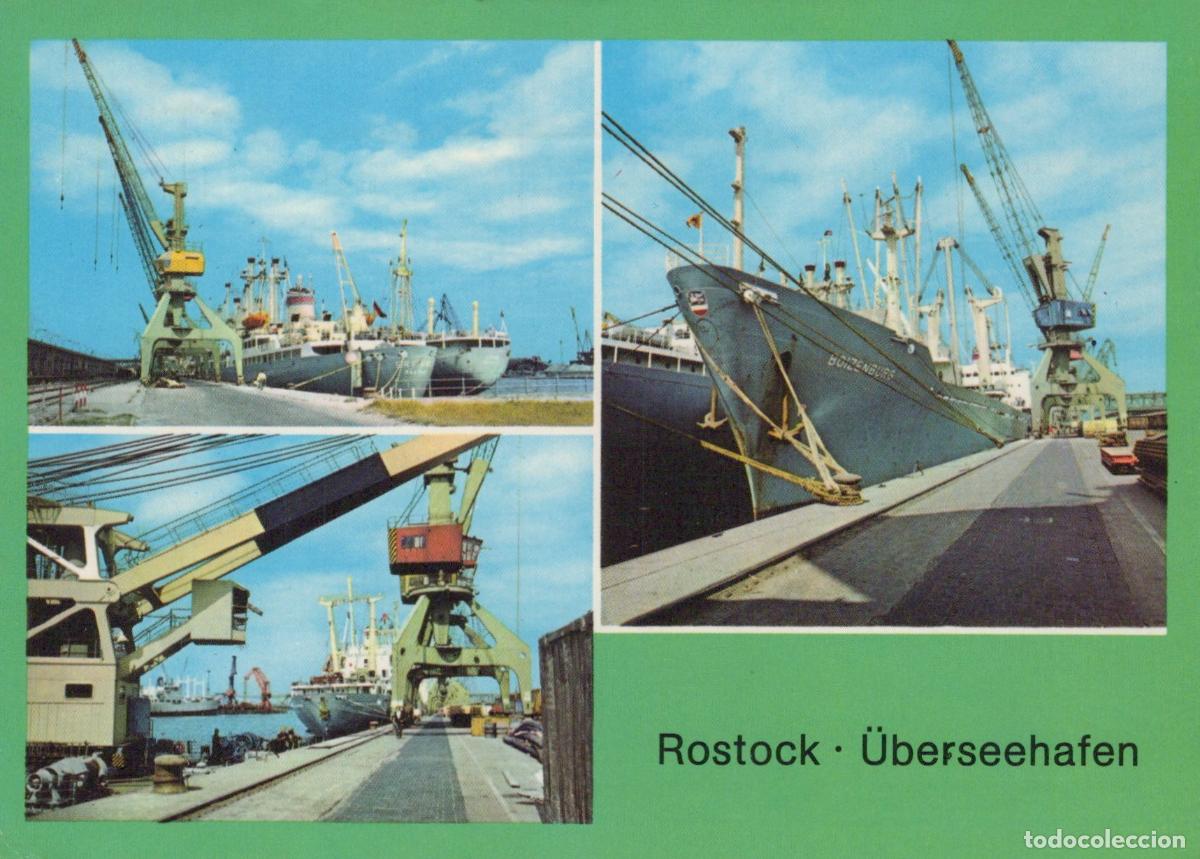Cartes Postales: Germany Rostock Overseas Port Ships and Cranes East *YBA750