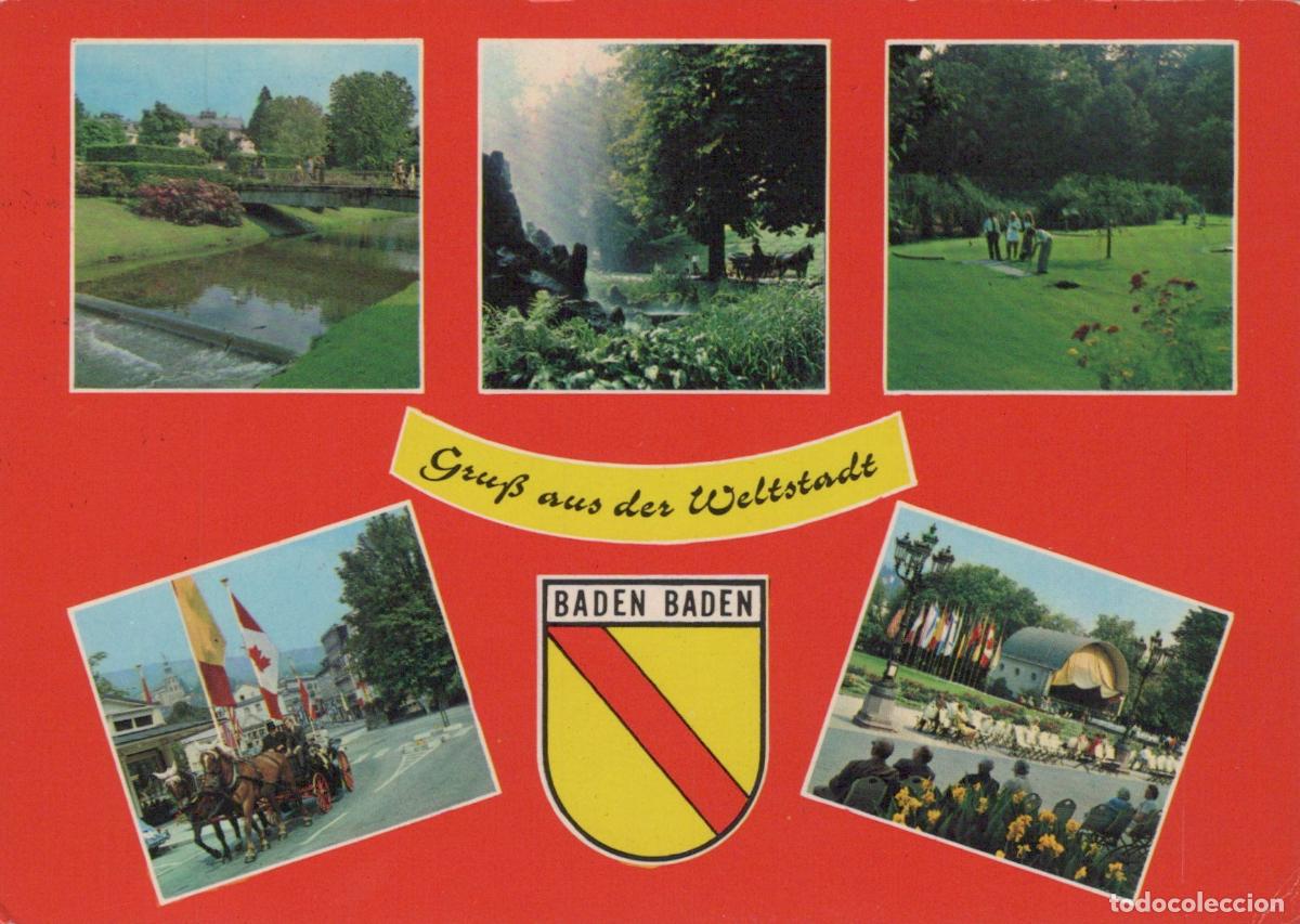 Cartes Postales: Germany Baden Baden Collage of Baden Scenes With Coat of Arms and Gru&szlig; *YBA896