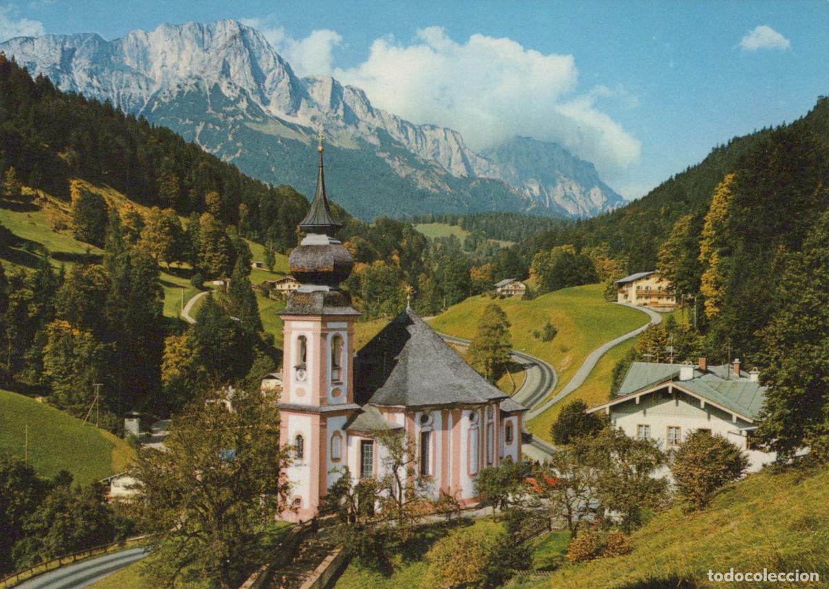 Cartoline: Germany Berchtesgaden Maria Gern Church With Untersberg Mountain *YBA928