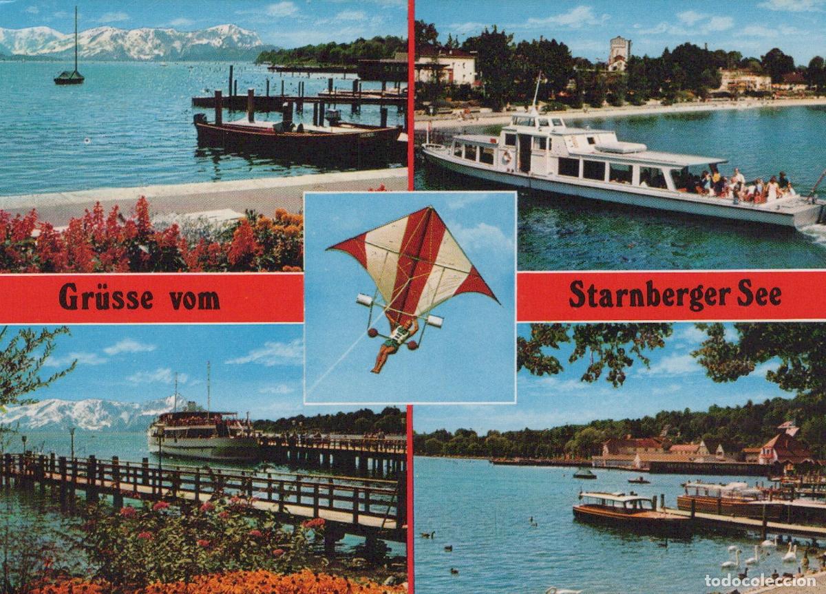 Postales: Germany Starnberg Starnberger See Oberbayern Lake Boats Hang Gliding *YBA717