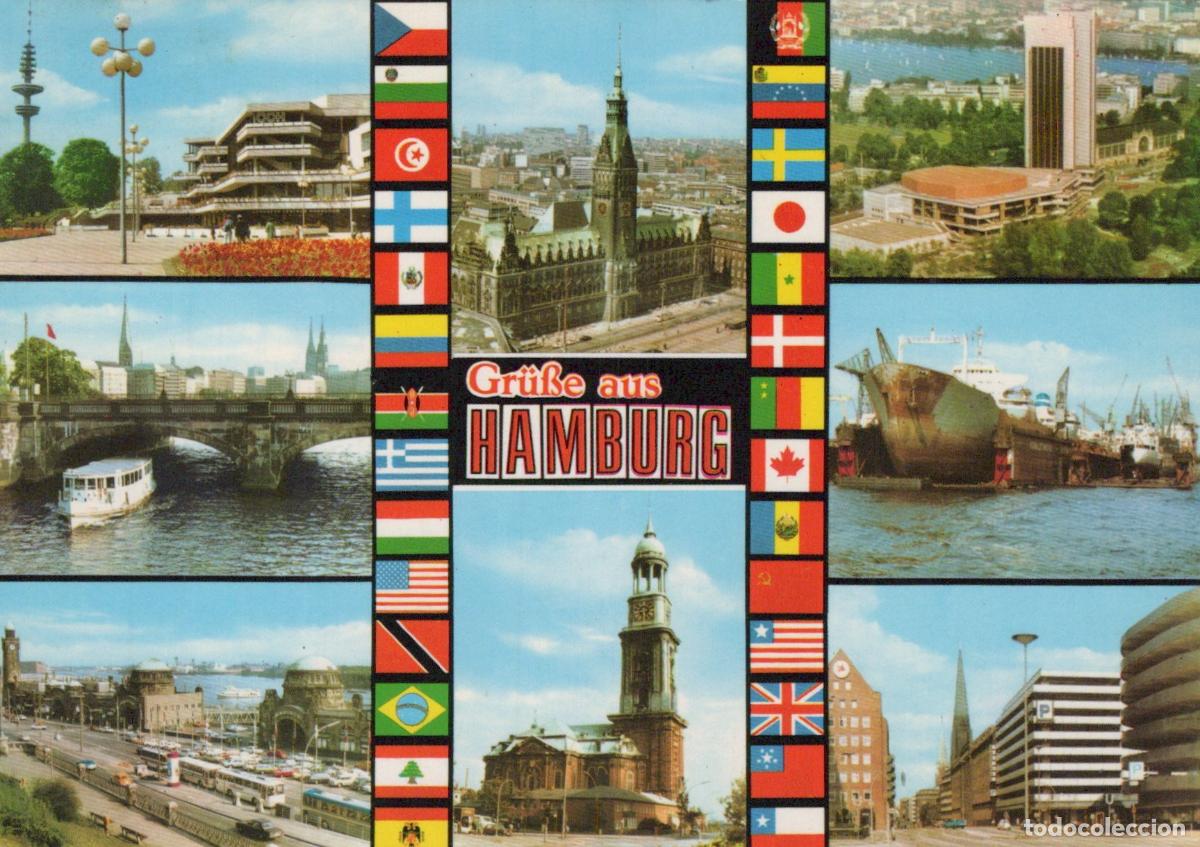 Postales: Germany Altona Multi View With City Hall Harbor and Flags *YBA915