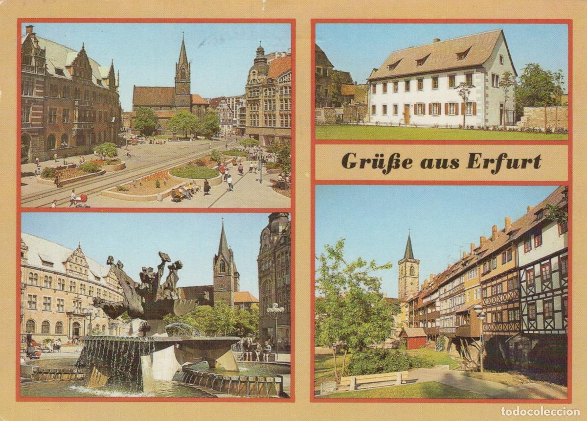 Postales: Germany Erfurt Multi View Anger Georgenburse Kr&auml;merbr&uuml;cke City Scenes *YBA945