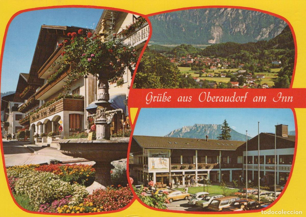 Postales: Germany Oberaudorf am Inn Town View Fountain Hotel Mountains *YBA953