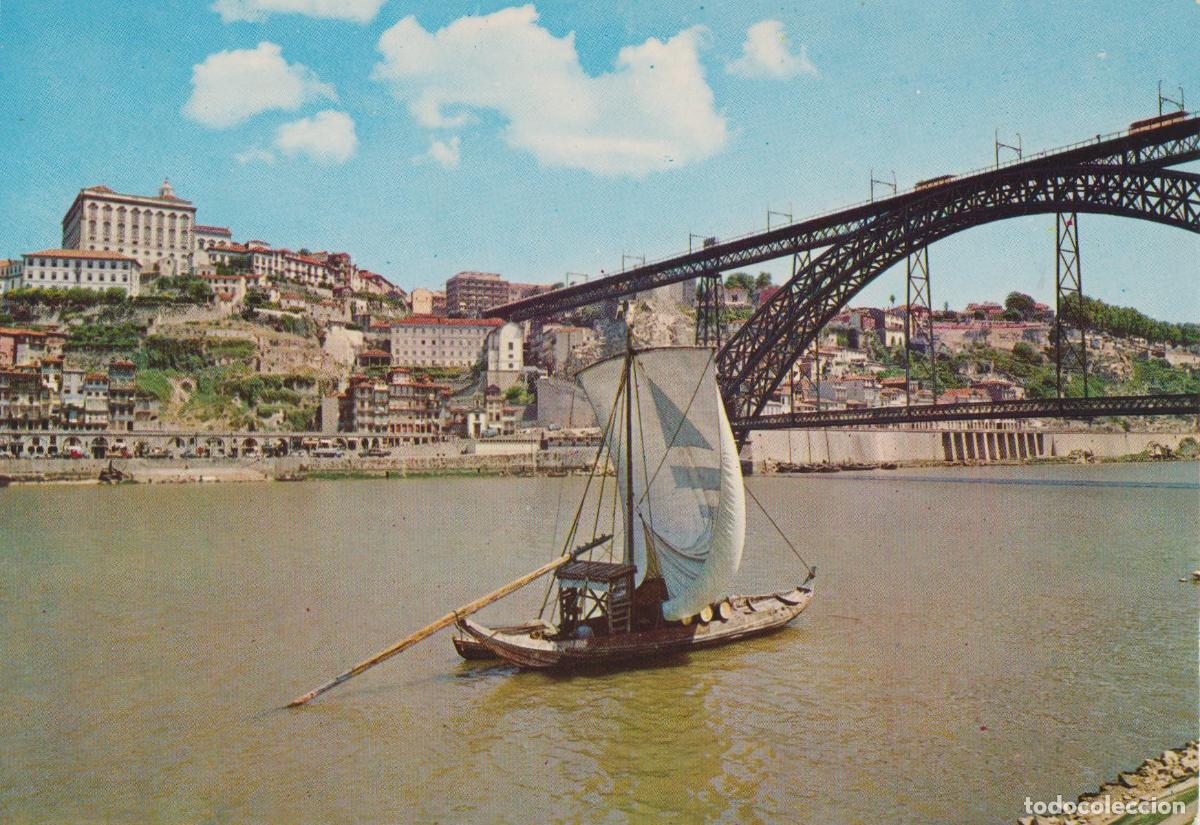 Postales: PORTO (PORTUGAL) BARCO RABELO E PONTE DE D.LUIS - LIFER N&ordm;1 - ESCRITA