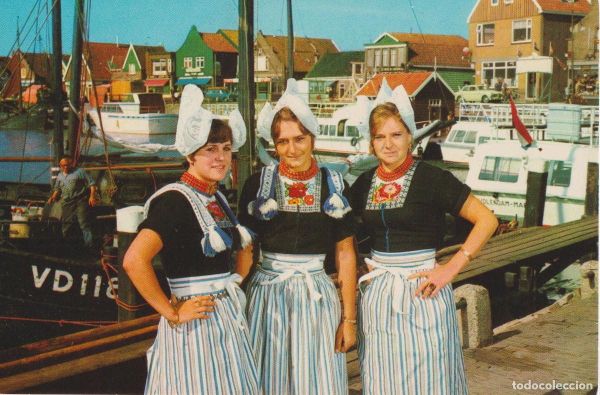 Postales: HOLANDA, VOLENDAM, TRAJES T&Iacute;PICOS DE LA REGION - EURO COLOR CARDS N&ordm;505 - S/C
