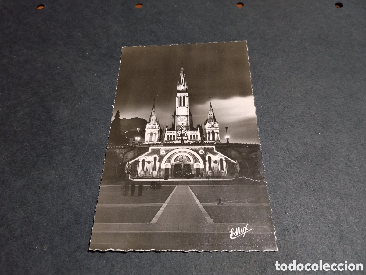 Postales: Postal antigua Lourdes bas&iacute;lica