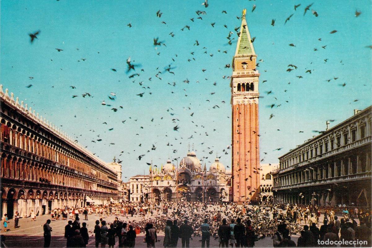 Postales: Postal de la Plaza y Bas&iacute;lica de San Marcos en Venecia, Italia