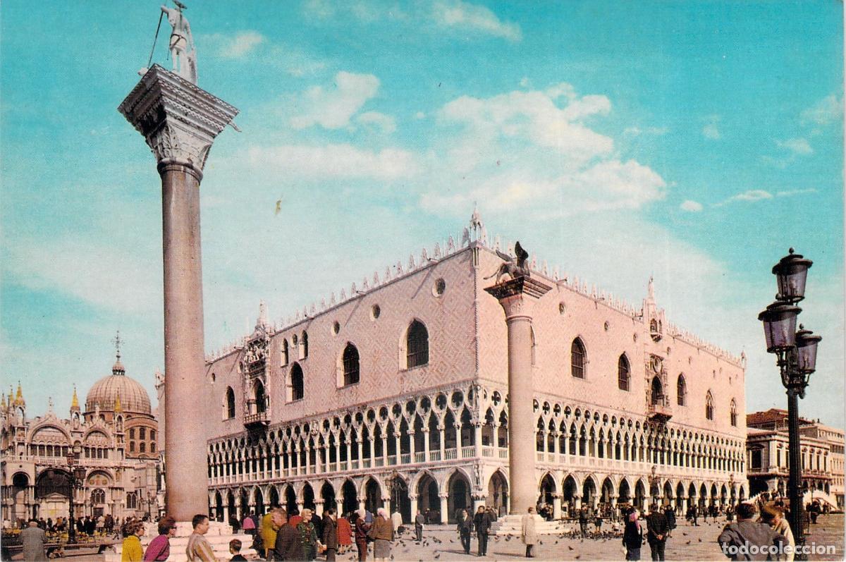 Postales: Postal de Venecia: El Palacio Ducal y la Plaza de San Marcos