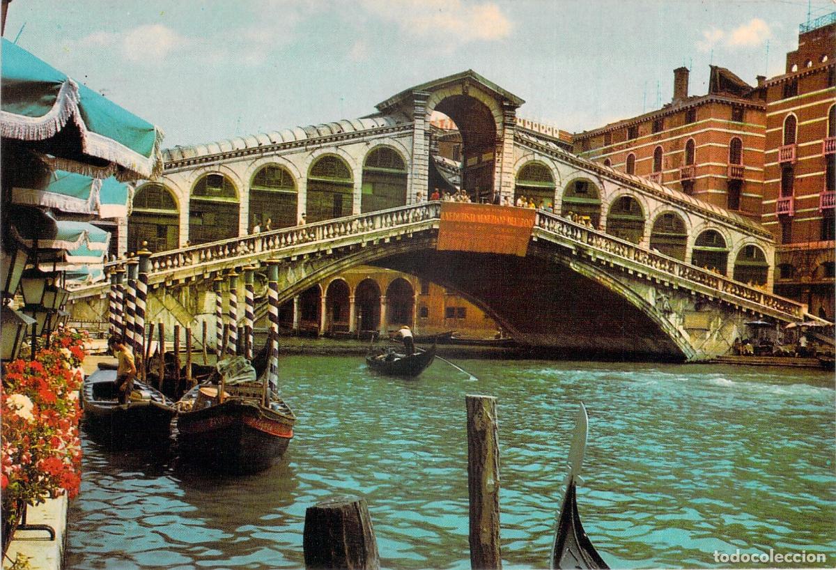 Postales: Postal del Puente de Rialto en Venecia