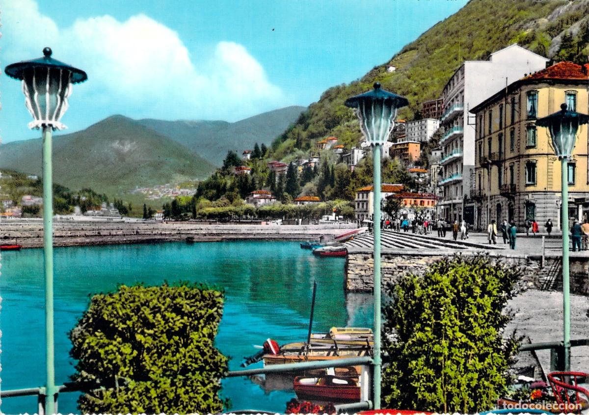 Postales: Postal de la hermosa orilla del lago en la ciudad de Como, Italia