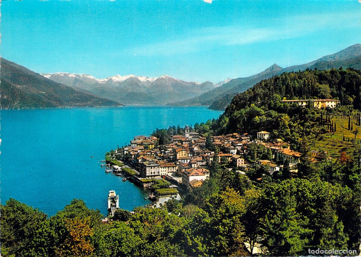 Postales: Postal de Bellagio en el Lago de Como, vista panor&aacute;mica de Italia