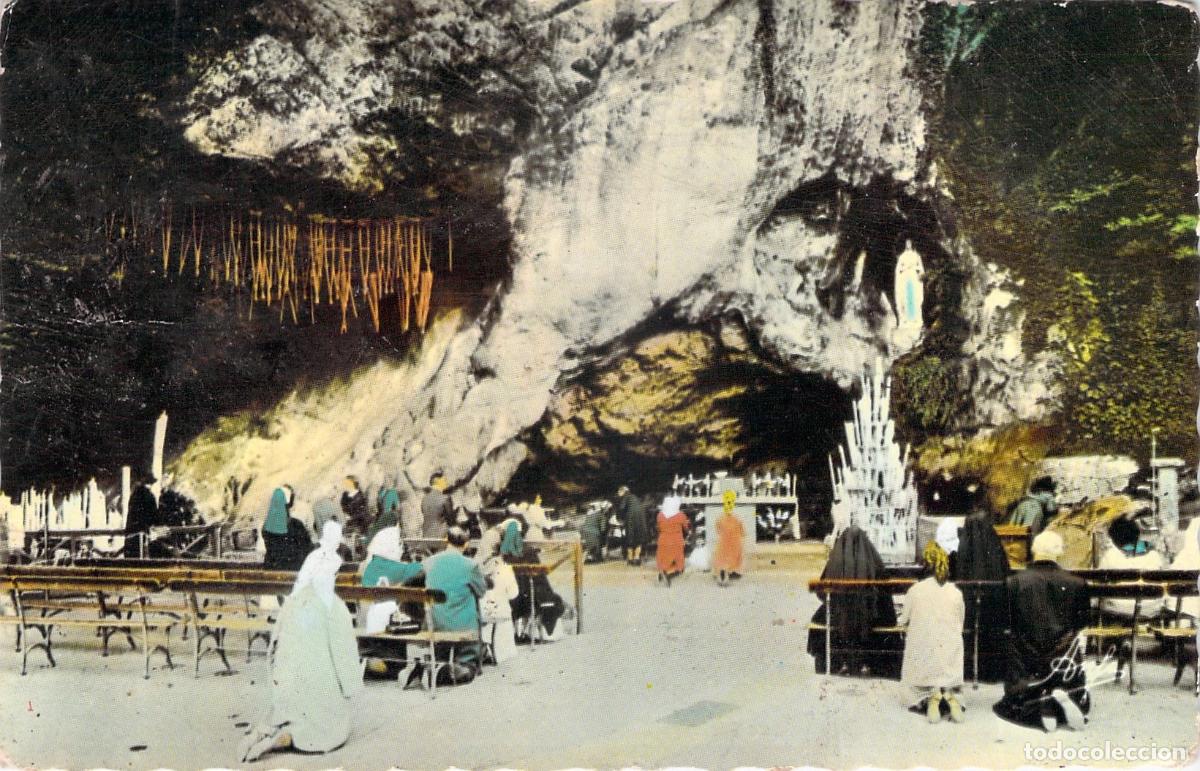 Postales: Postal de la Gruta de Lourdes en Francia