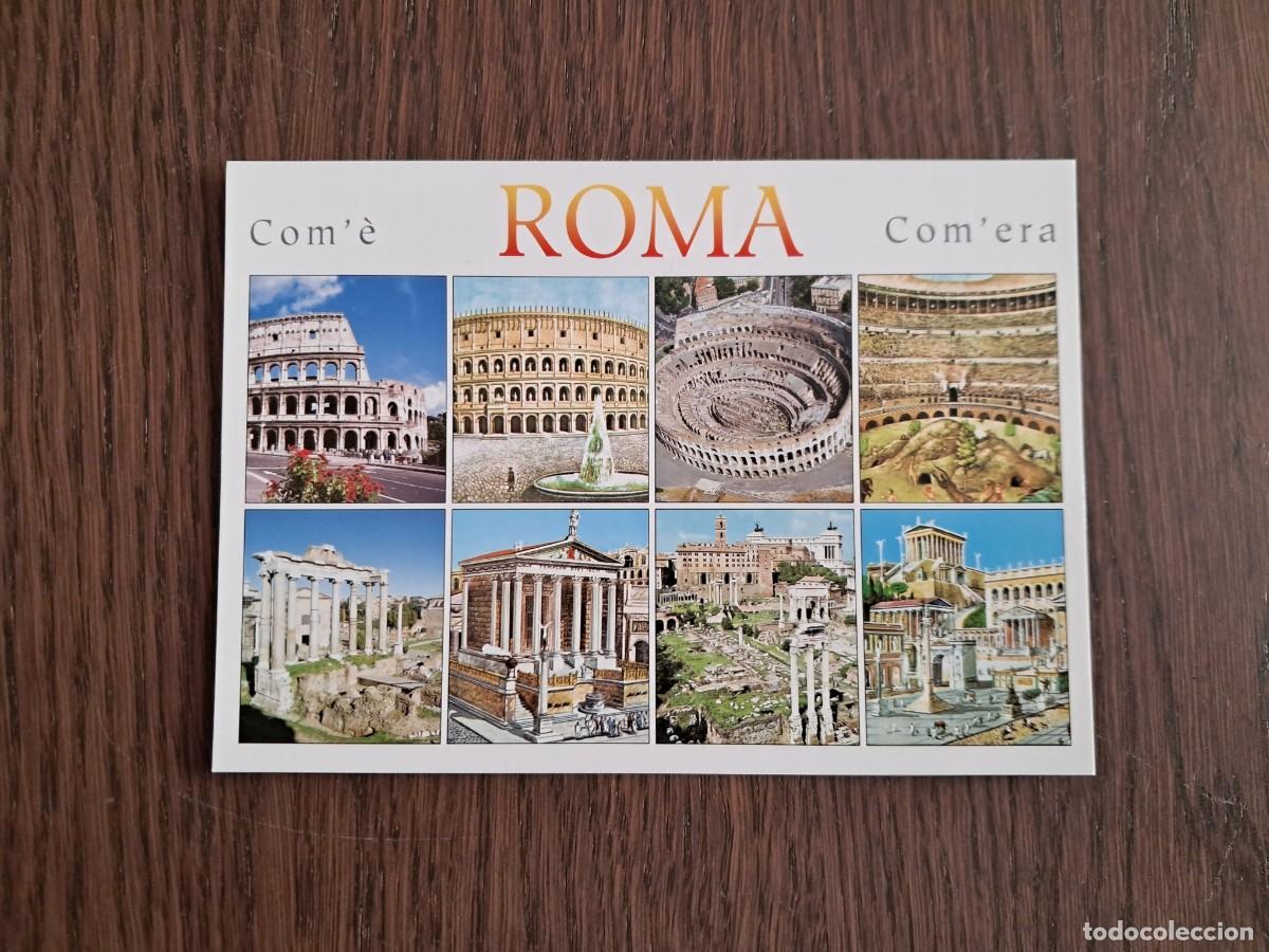 Postales: postal de Italia, diferentes vistas de Roma.